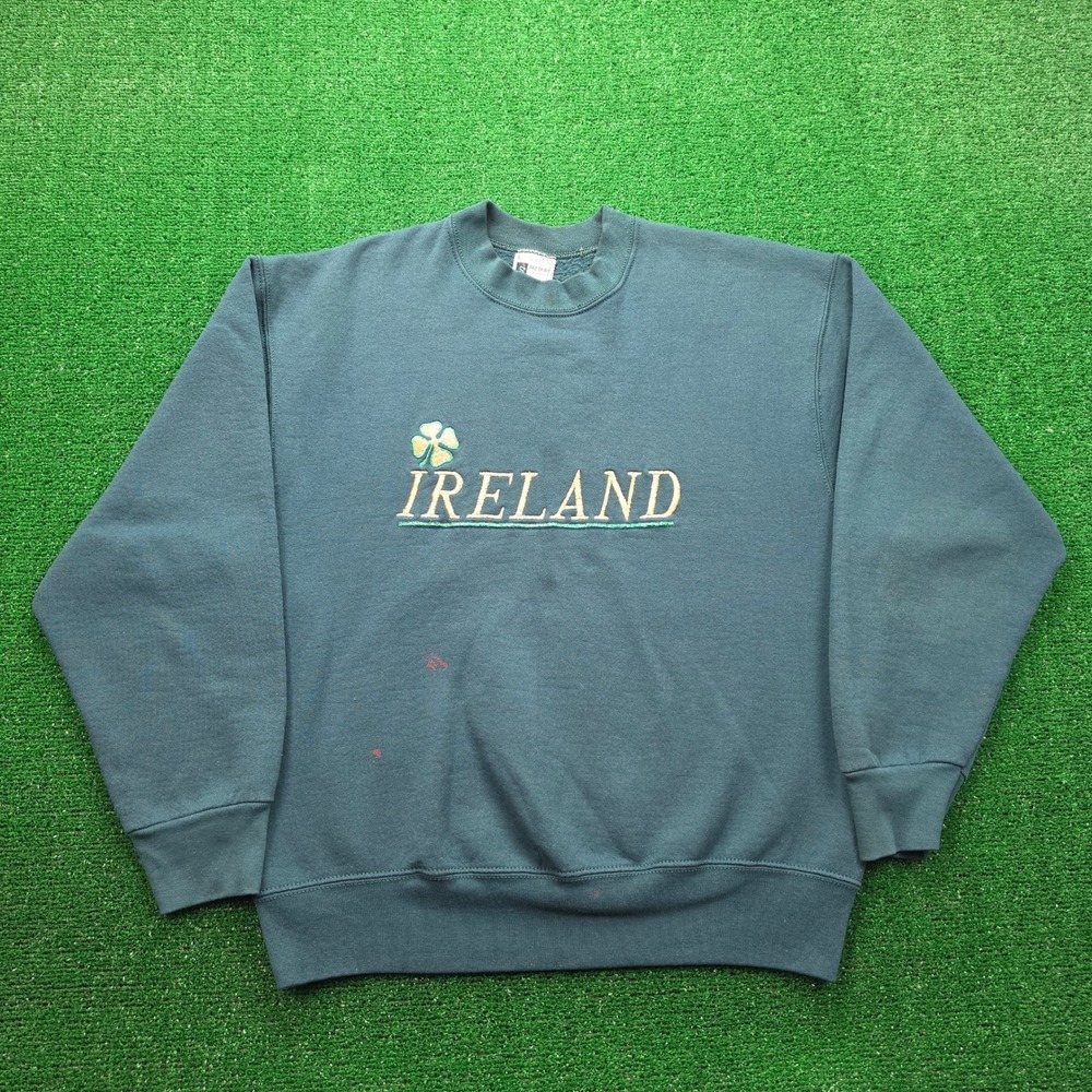 Vintage‎ Pro Spirit Ireland Embroidered Sweatshirt Mens Large Forest Green 90s
